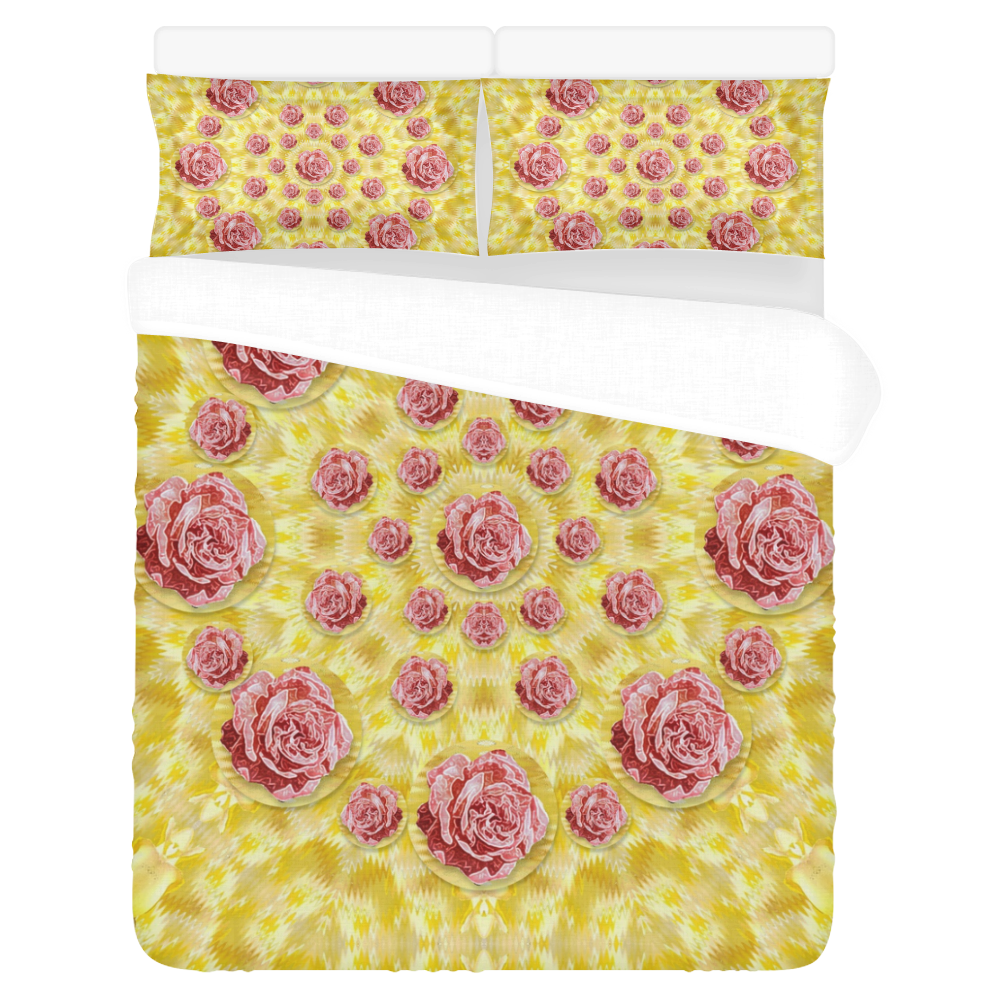 roses and fantasy roses 3-Piece Bedding Set