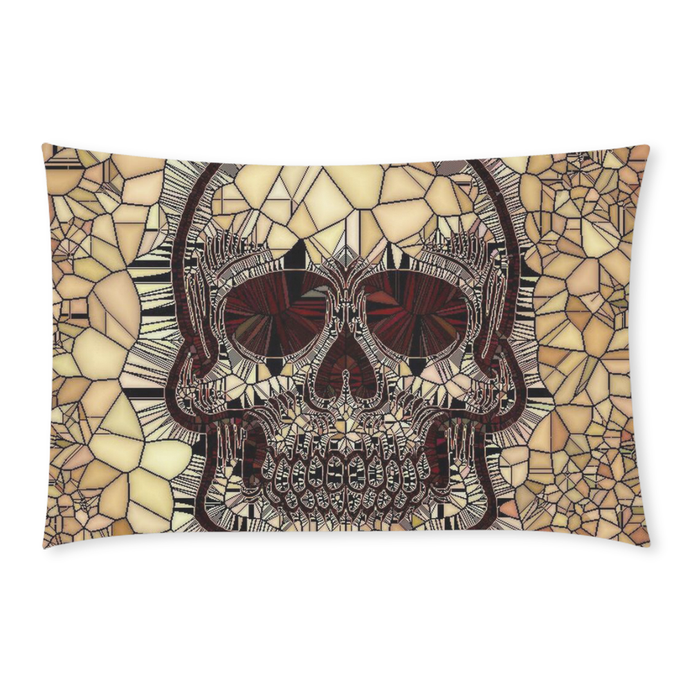 Glass Mosaic Skull,beige by JamColors 3-Piece Bedding Set