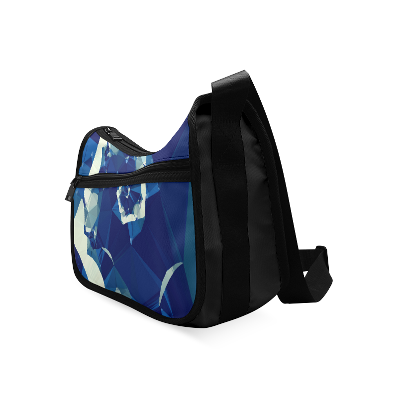Dance With Me Blue Low Poly Fractal Art Crossbody Bags (Model 1616)