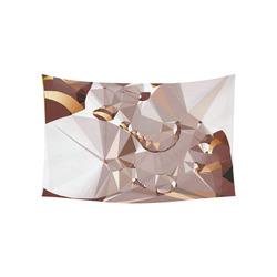 Crema White Gold Low Poly Fractal Art Cotton Linen Wall Tapestry 60"x 40"