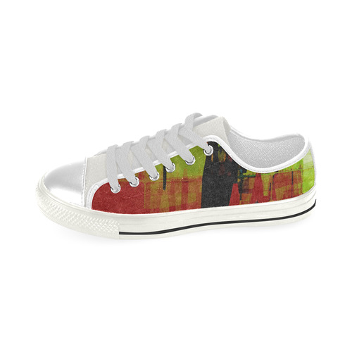Grunge texture Low Top Canvas Shoes for Kid (Model 018)