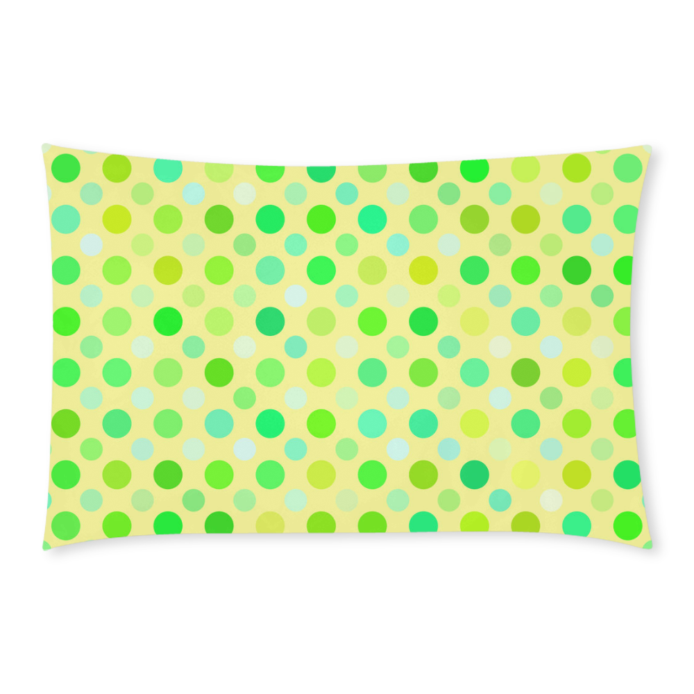 green tirquoise and yellow  polka dots 3-Piece Bedding Set