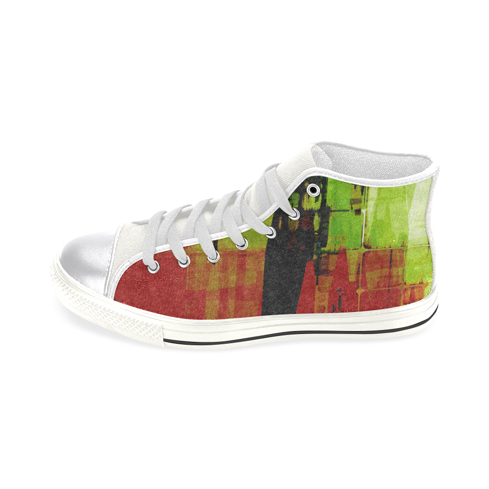 Grunge texture Women's Classic High Top Canvas Shoes (Model 017)