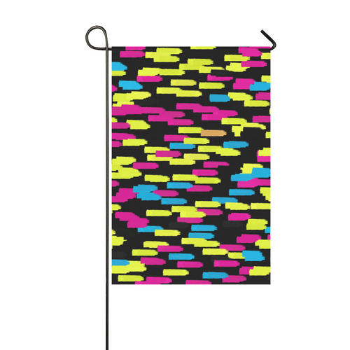 Colorful strokes on a black background Garden Flag 12‘’x18‘’（Without Flagpole）