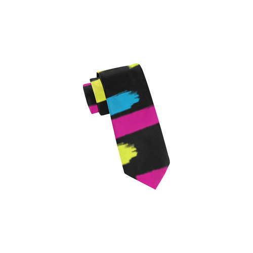 Colorful strokes on a black background Classic Necktie (Two Sides)