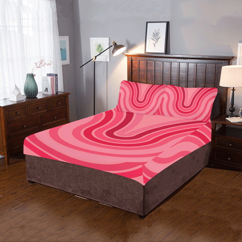 pink Curve 3-Piece Bedding Set