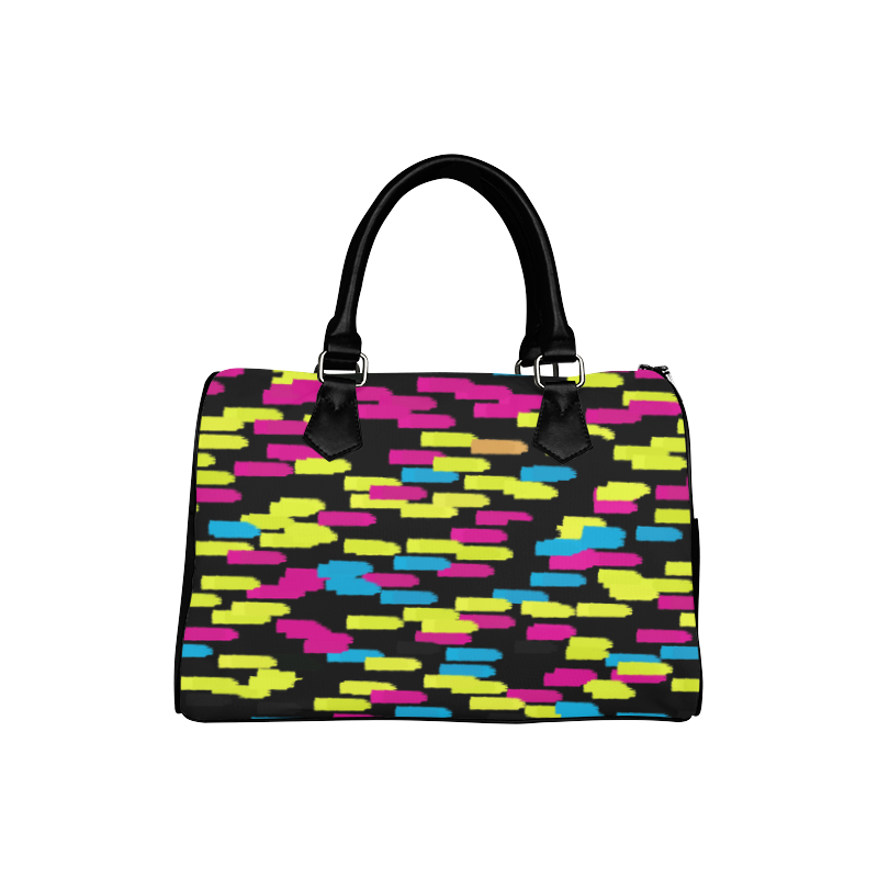 Colorful strokes on a black background Boston Handbag (Model 1621)