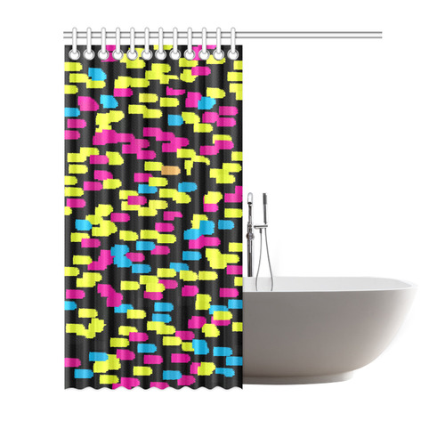 Colorful strokes on a black background Shower Curtain 72"x72"
