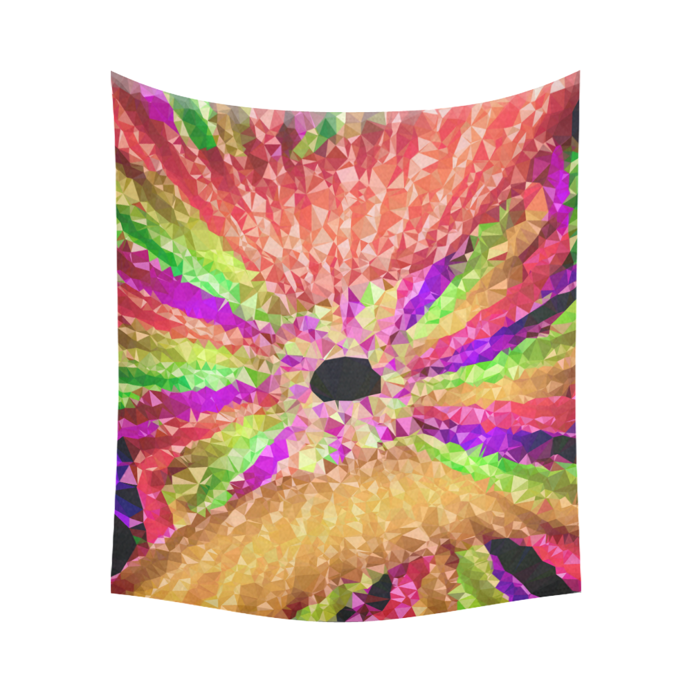 Color Wheel Low Poly Fractal Art Cotton Linen Wall Tapestry 60"x 51"