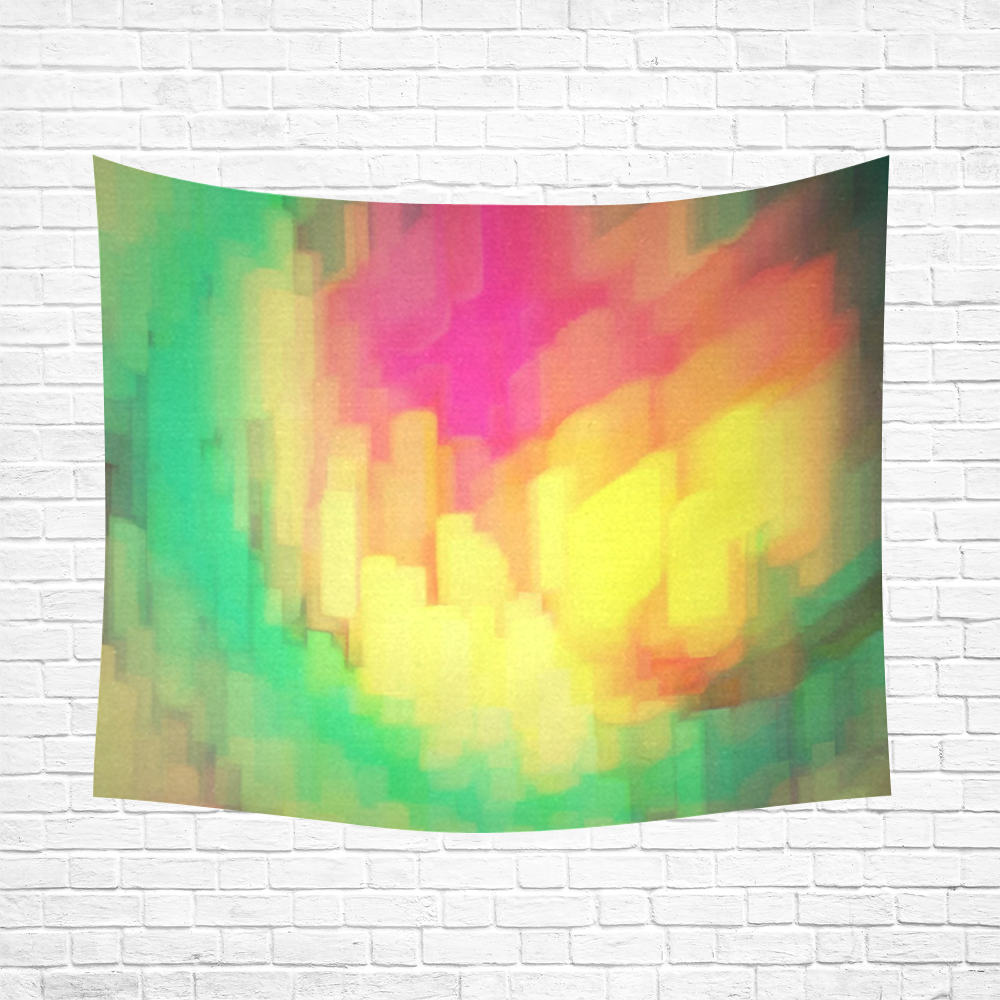 Pastel shapes painting Cotton Linen Wall Tapestry 60"x 51"