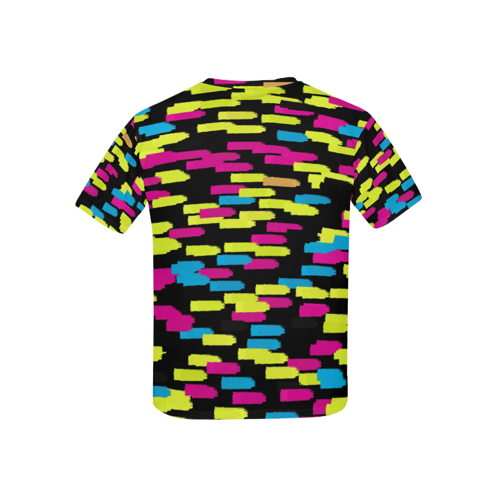 Colorful strokes on a black background Kids' All Over Print T-shirt (USA Size) (Model T40)