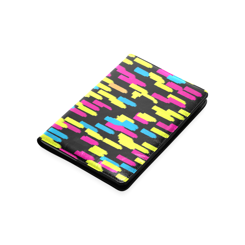 Colorful strokes on a black background Custom NoteBook A5