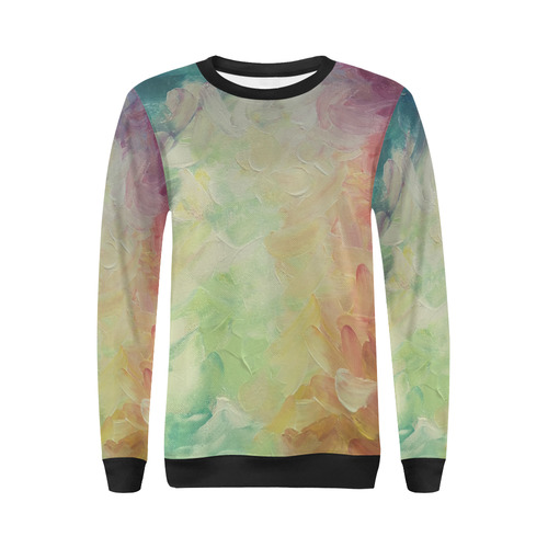 Painted canvas All Over Print Crewneck Sweatshirt for Women (Model H18)