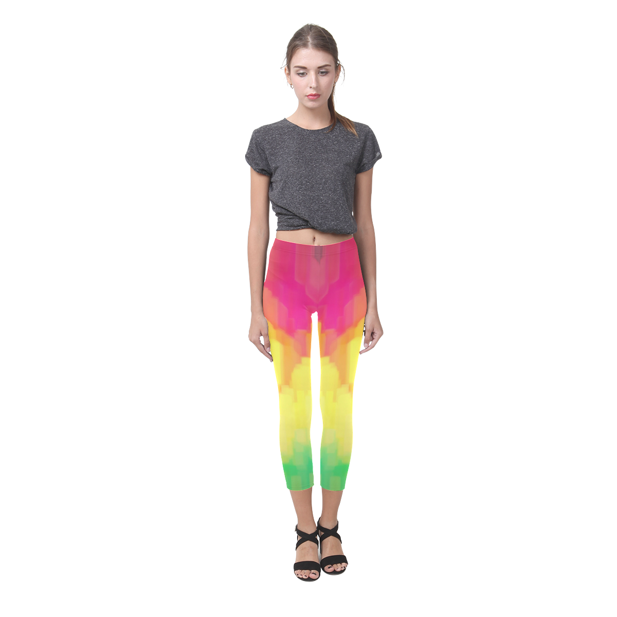 Pastel shapes painting Capri Legging (Model L02)