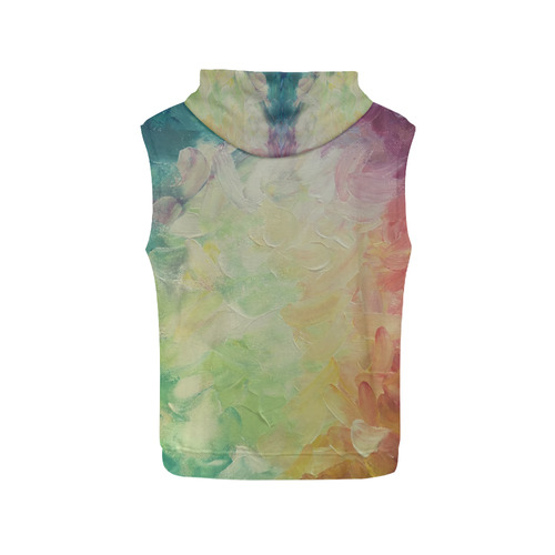 Painted canvas All Over Print Sleeveless Hoodie for Women (Model H15)