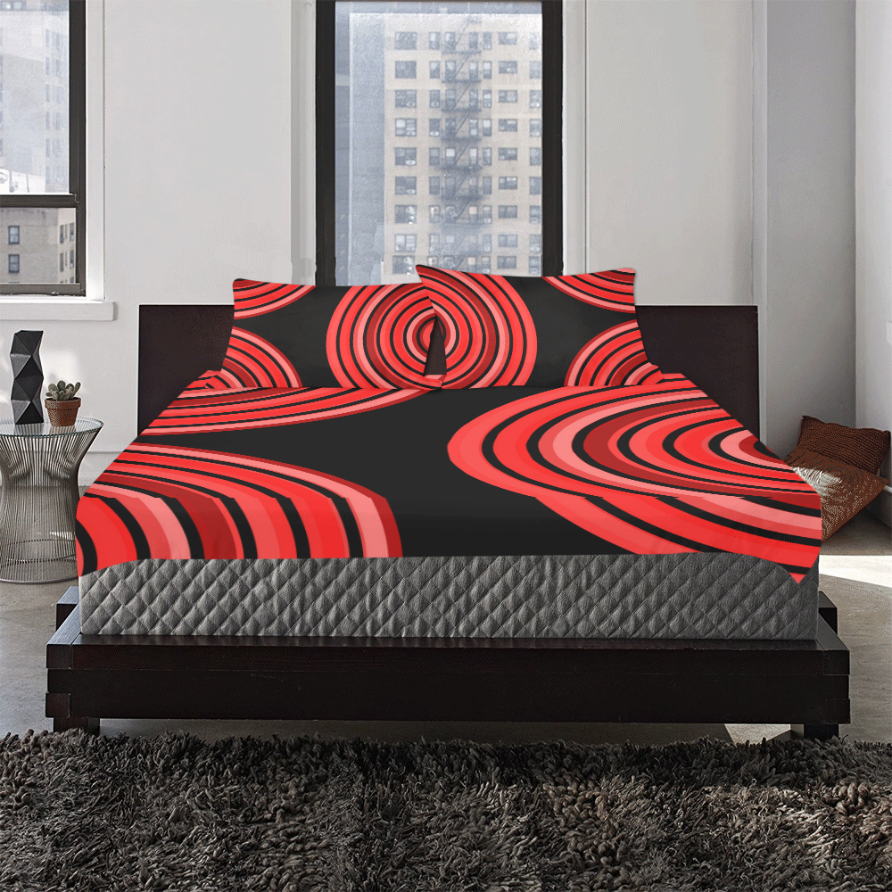 black and red curves3 3-Piece Bedding Set