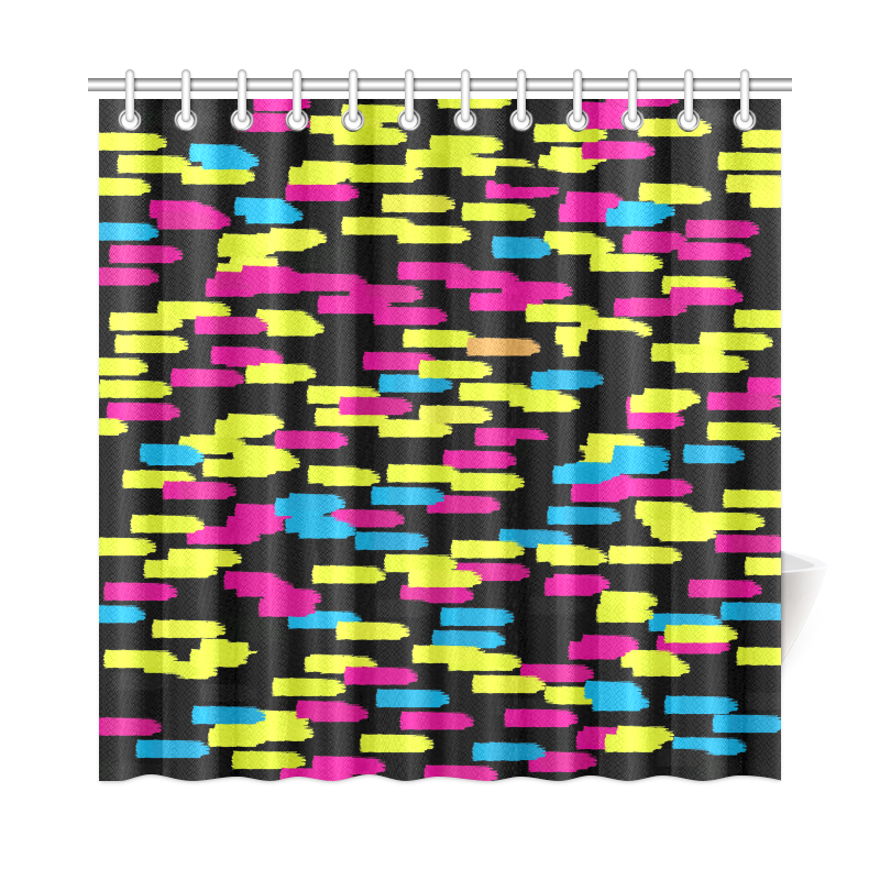 Colorful strokes on a black background Shower Curtain 72"x72"