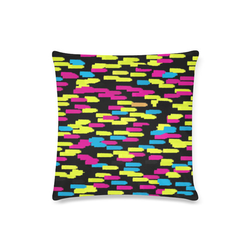 Colorful strokes on a black background Custom Zippered Pillow Case 16"x16"(Twin Sides)
