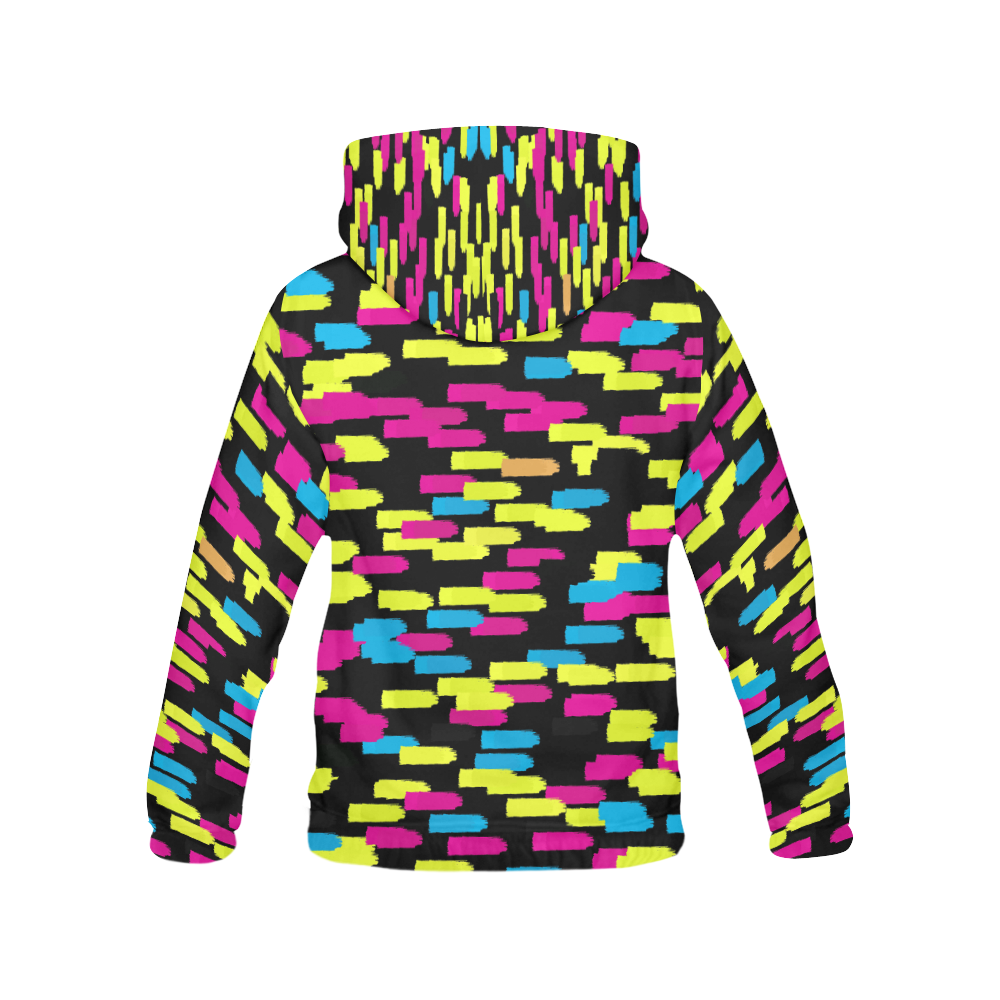 Colorful strokes on a black background All Over Print Hoodie for Men (USA Size) (Model H13)