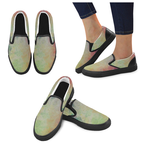 Painted canvas Men's Unusual Slip-on Canvas Shoes (Model 019)