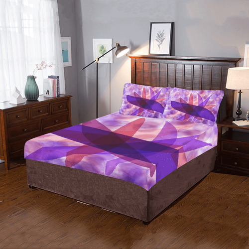 Purple And Pink 3-Piece Bedding Set
