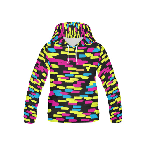 Colorful strokes on a black background All Over Print Hoodie for Kid (USA Size) (Model H13)