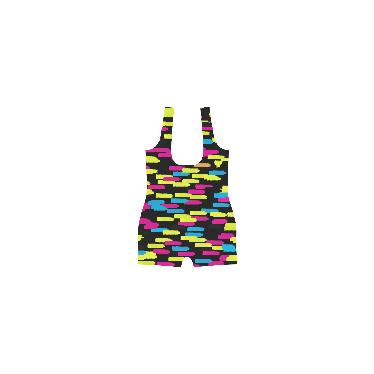 Colorful strokes on a black background Classic One Piece Swimwear (Model S03)