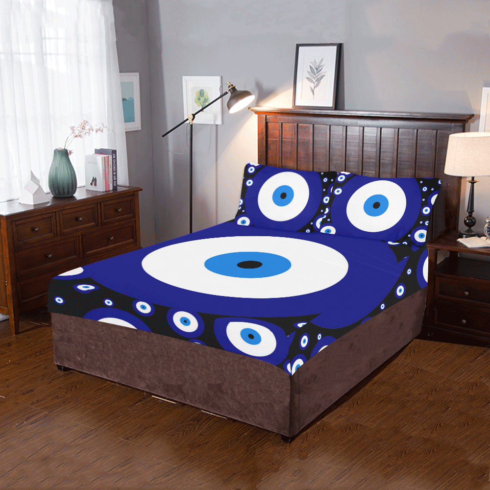 Blue White Dots Big And Little 3-Piece Bedding Set