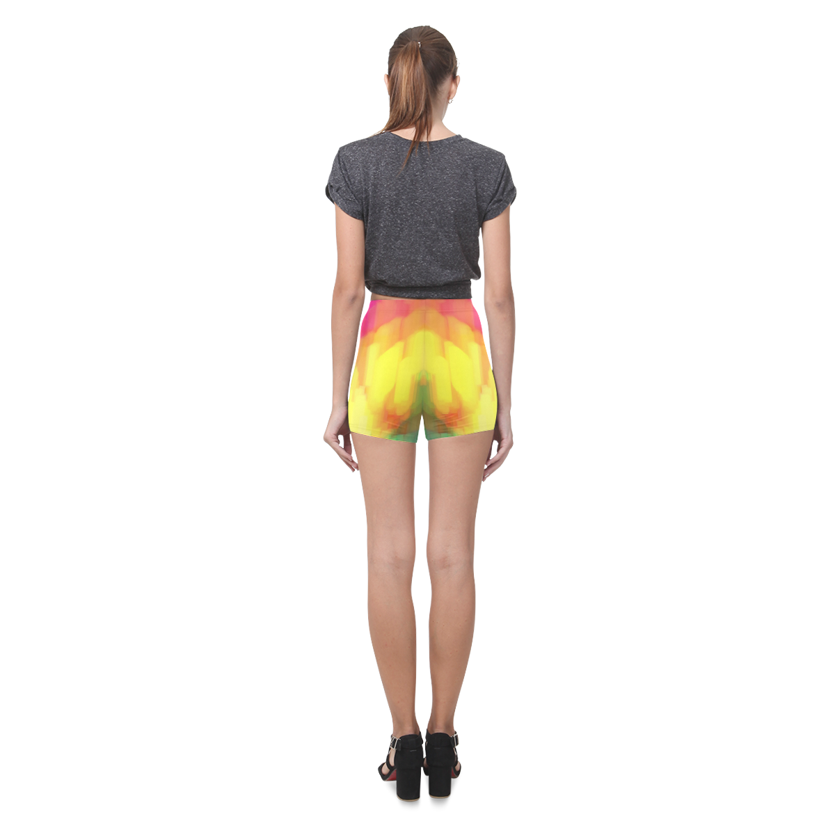 Pastel shapes painting Briseis Skinny Shorts (Model L04)