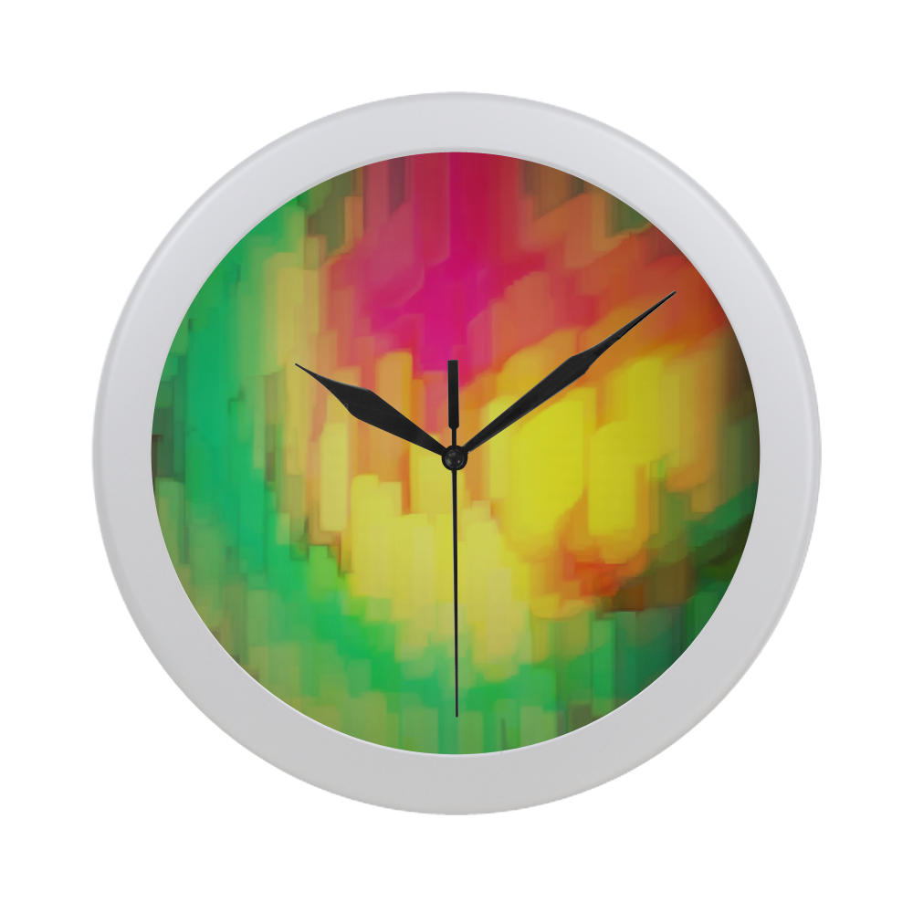 Pastel shapes painting Circular Plastic Wall clock