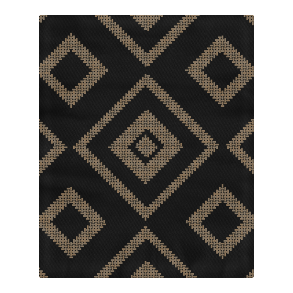 black and tan diamond 3-Piece Bedding Set