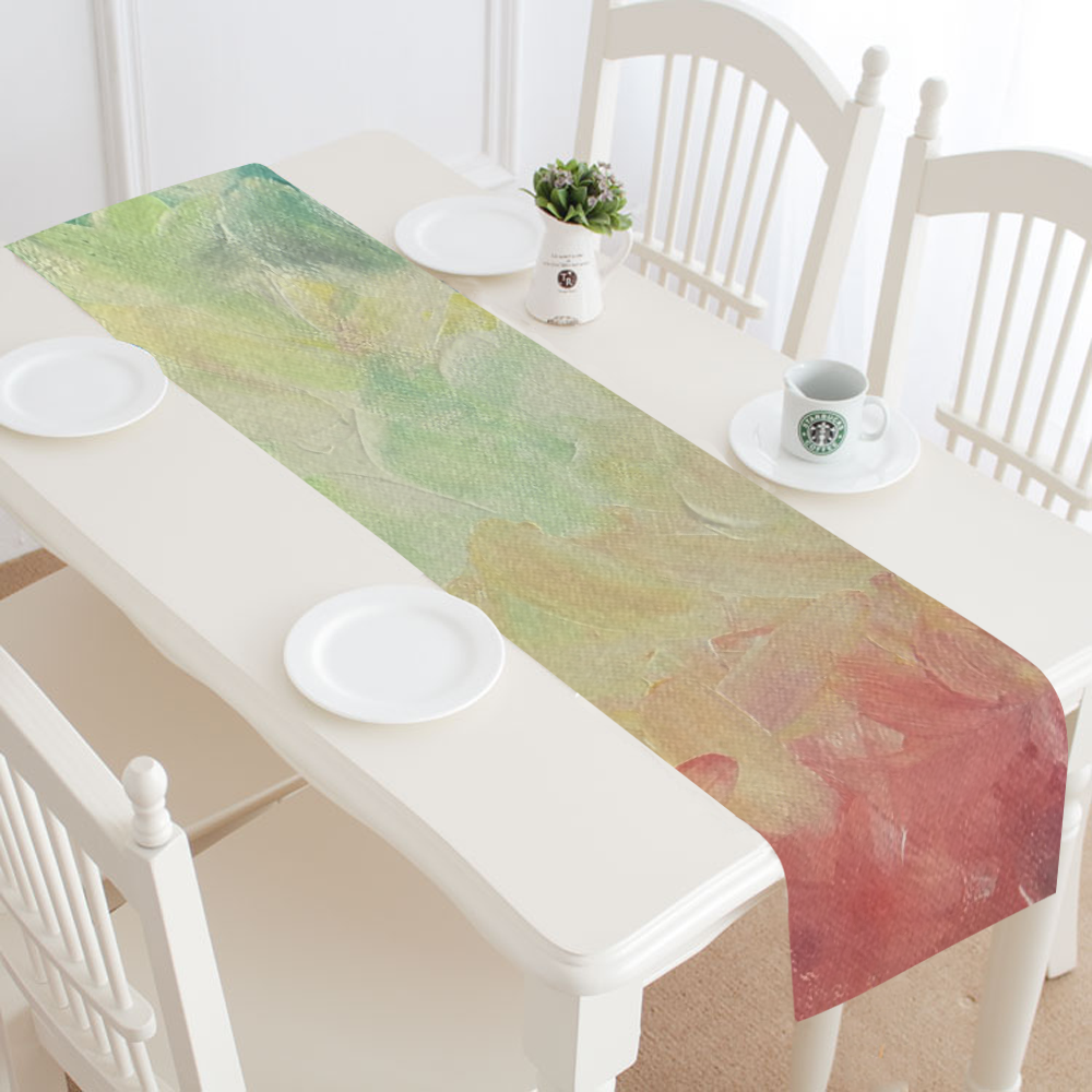 Painted canvas Table Runner 16x72 inch