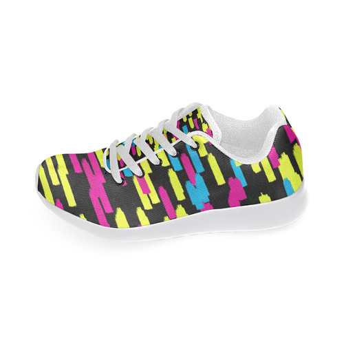 Colorful strokes on a black background Men’s Running Shoes (Model 020)