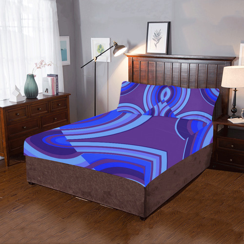 purple curve 3-Piece Bedding Set