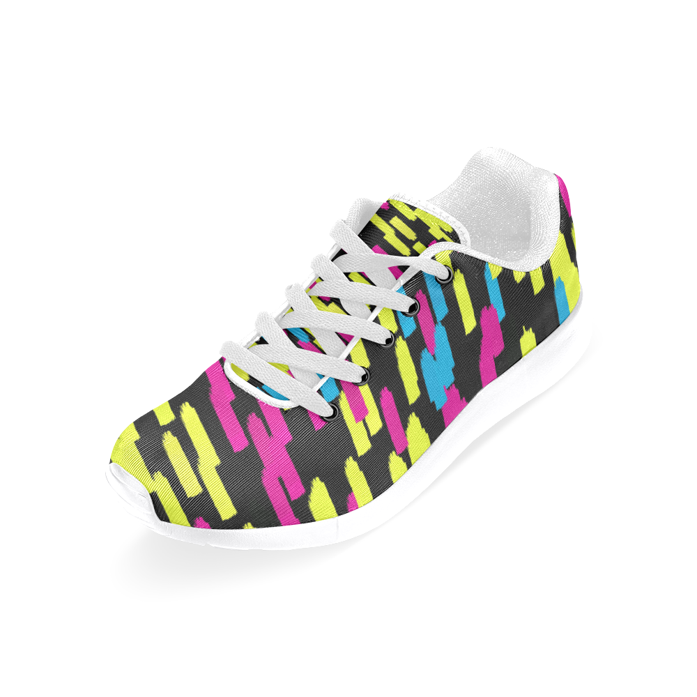 Colorful strokes on a black background Men’s Running Shoes (Model 020)