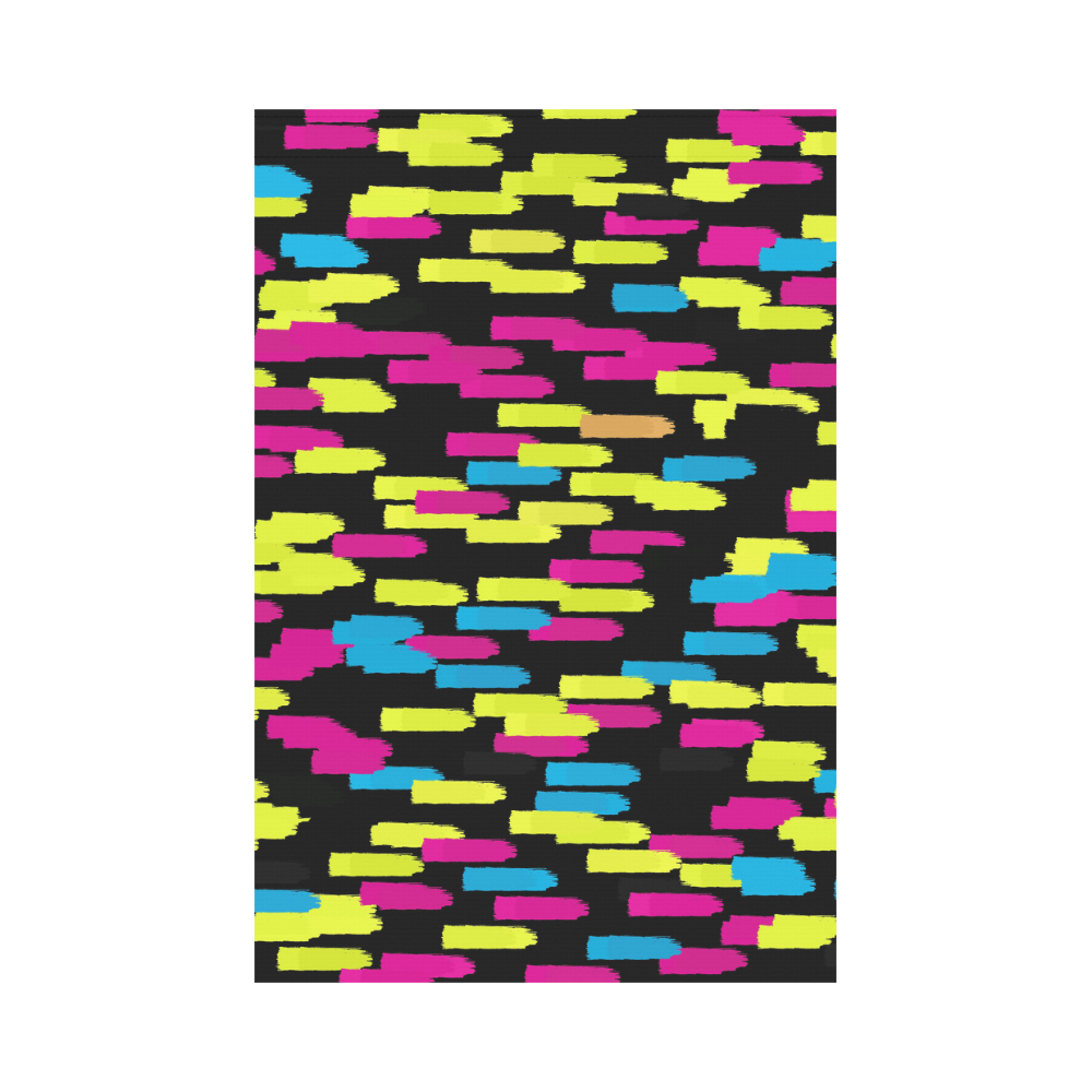 Colorful strokes on a black background Garden Flag 12‘’x18‘’（Without Flagpole）