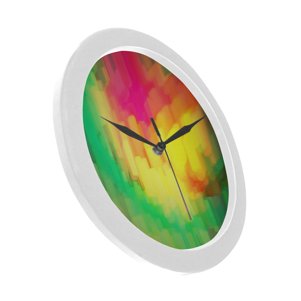 Pastel shapes painting Circular Plastic Wall clock
