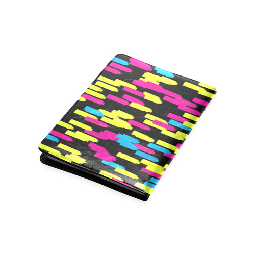 Colorful strokes on a black background Custom NoteBook A5