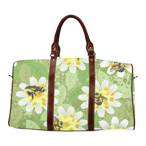 Bees and Clover Waterproof Travel Bag/Large (Model 1639)