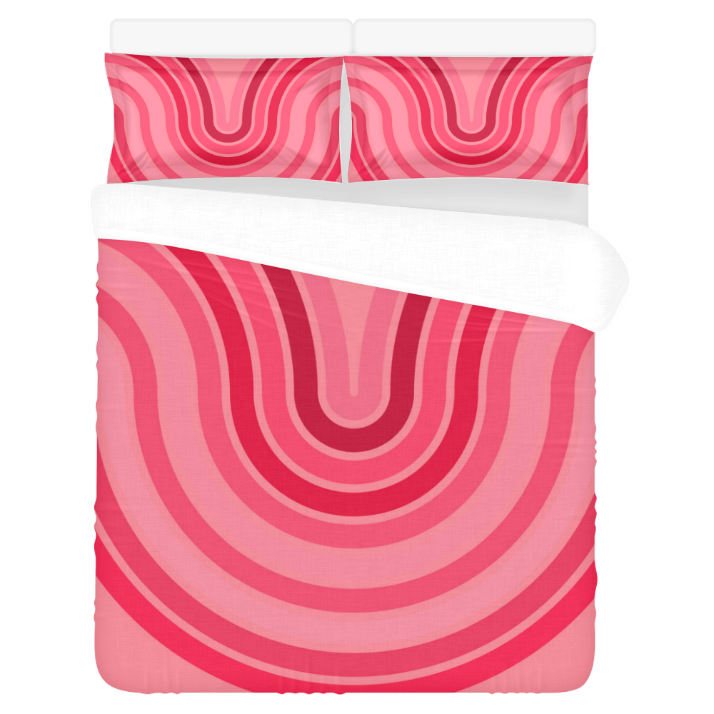 pink Curve 3-Piece Bedding Set