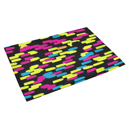 Colorful strokes on a black background Azalea Doormat 30" x 18" (Sponge Material)