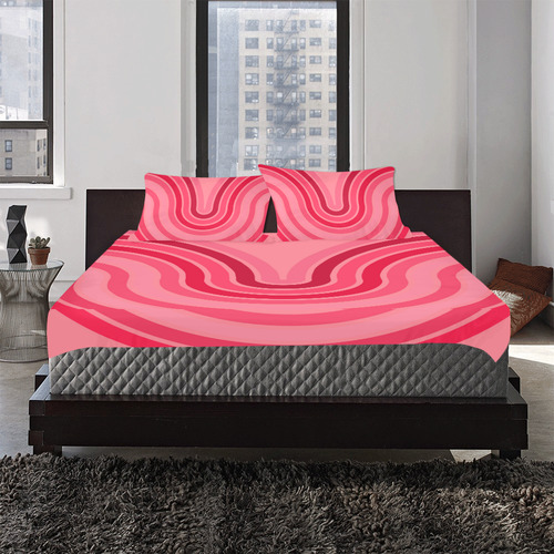 pink Curve 3-Piece Bedding Set