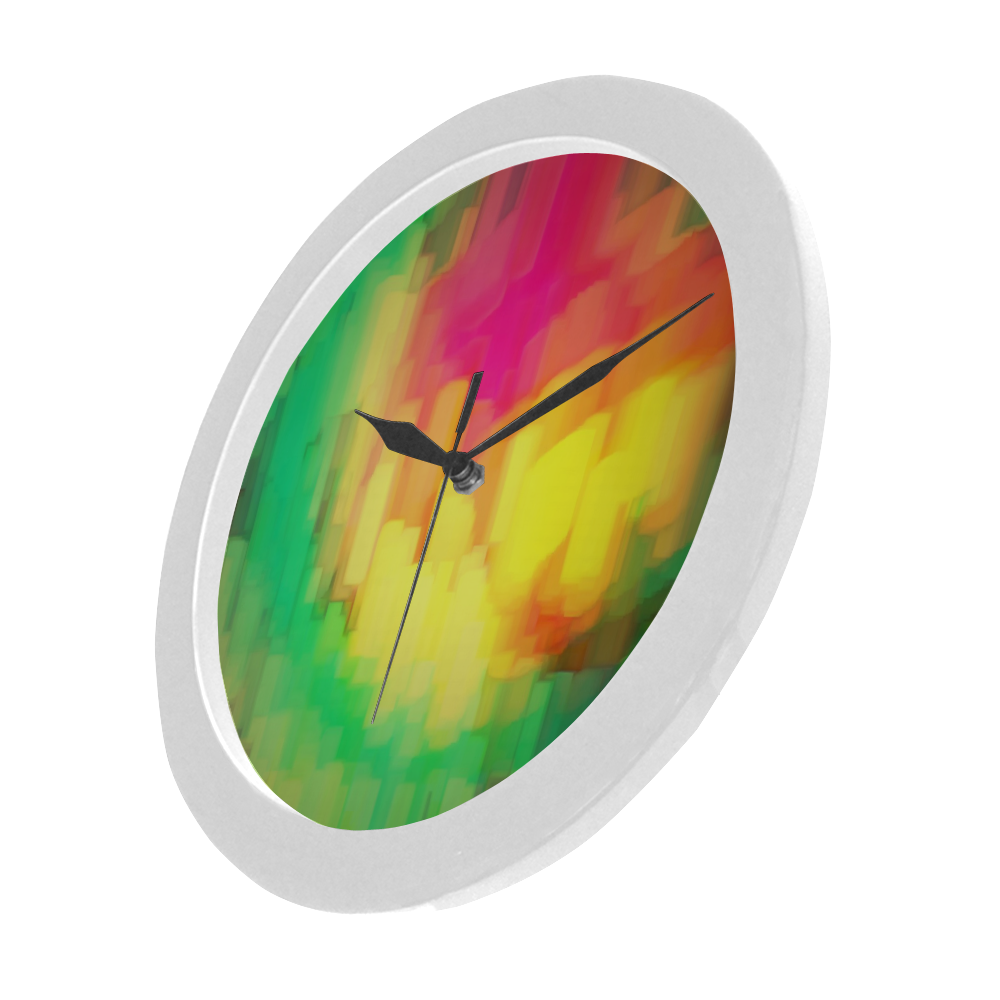 Pastel shapes painting Circular Plastic Wall clock