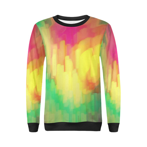 Pastel shapes painting All Over Print Crewneck Sweatshirt for Women (Model H18)
