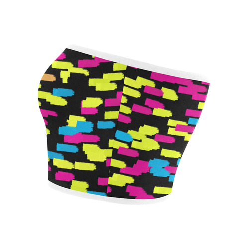 Colorful strokes on a black background Bandeau Top