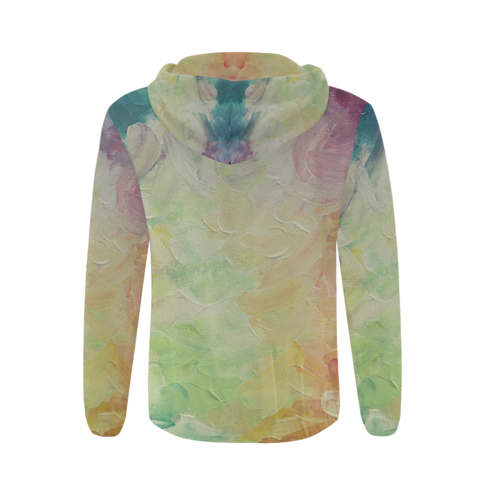 Painted canvas All Over Print Full Zip Hoodie for Men (Model H14)