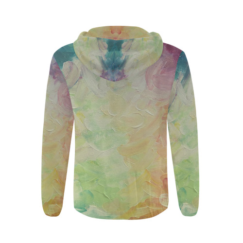 Painted canvas All Over Print Full Zip Hoodie for Men (Model H14)
