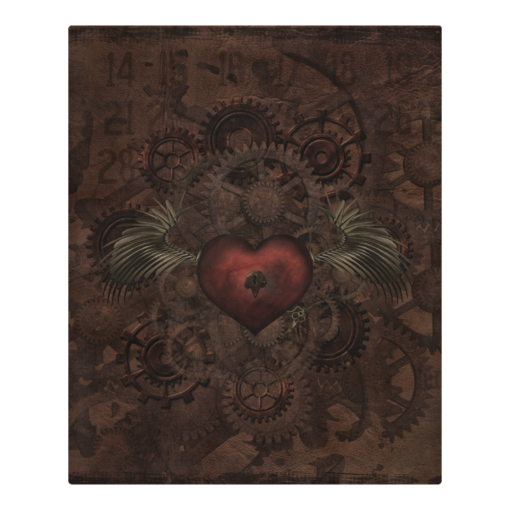 Awesome Steampunk Heart In Vintage Look 3-Piece Bedding Set