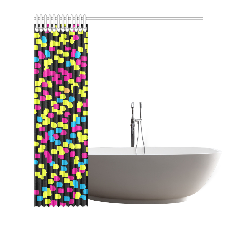 Colorful strokes on a black background Shower Curtain 72"x72"