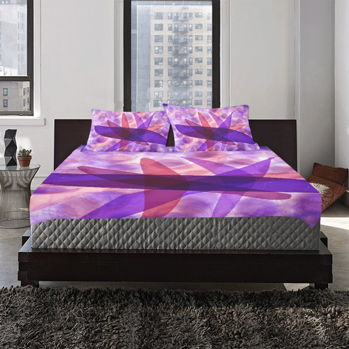 Purple And Pink 3-Piece Bedding Set